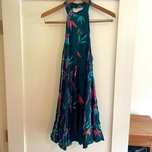 Green Floral Urban Outfitters Halter Dress
